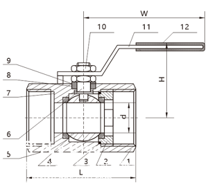 1PC HEXAGON BALL VALVE REDUCE PORT