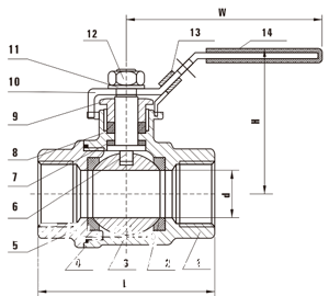 2-PC BALL VALVE,PN63,DIN3202-M3