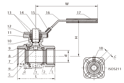 2PC BALL VALVE,SCREW