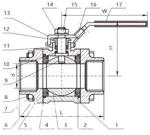 3PC BALL VALVE SCREW ENDS