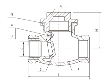 WING CHECK VALVE SCREW ENDS 200WOG